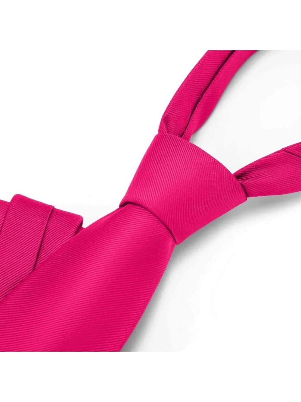 Men's Hot Pink Twill Diagonal Textured Silk Formal Necktie For Business Dress